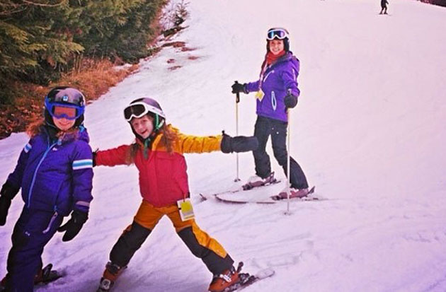 andrea-legarreta-erik-rubin, hijas. vacaciones, nieve